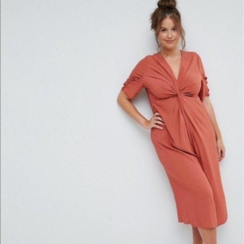 ASOS Curve tea jumpsuit with knot front NWT US 16